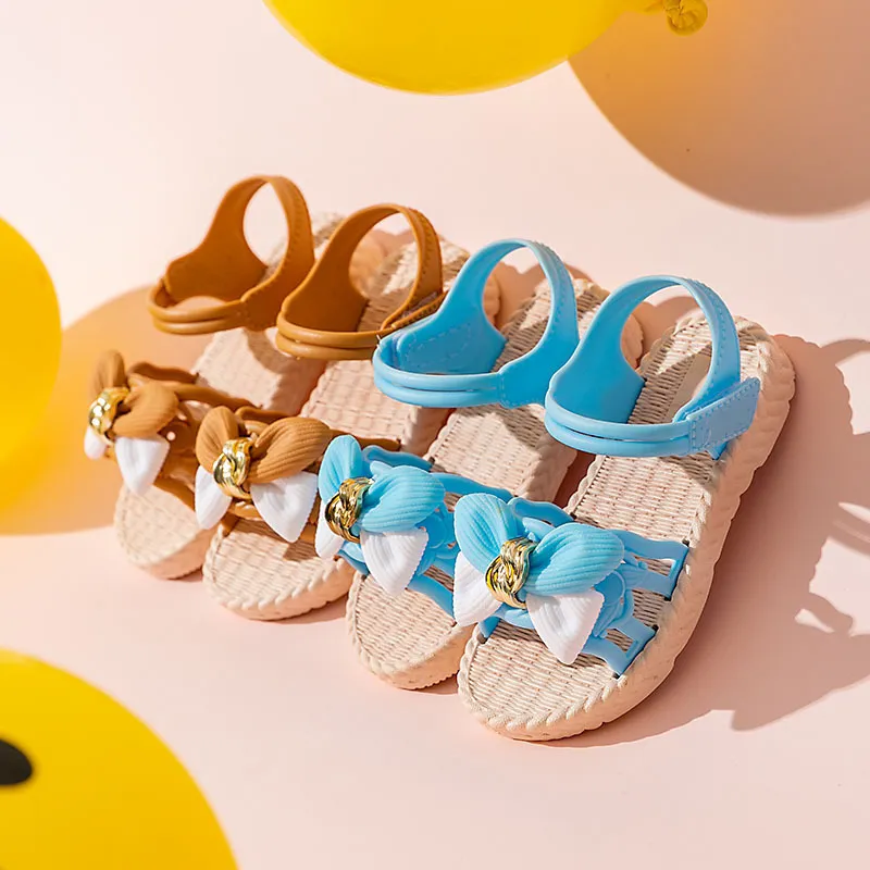 Sandali bambini ragazze Scarpe con nodo a farfalla antiscivolo Sandali da spiaggia principessa Dolci bambini bambini Scarpe bambini 2-12 anni 220425