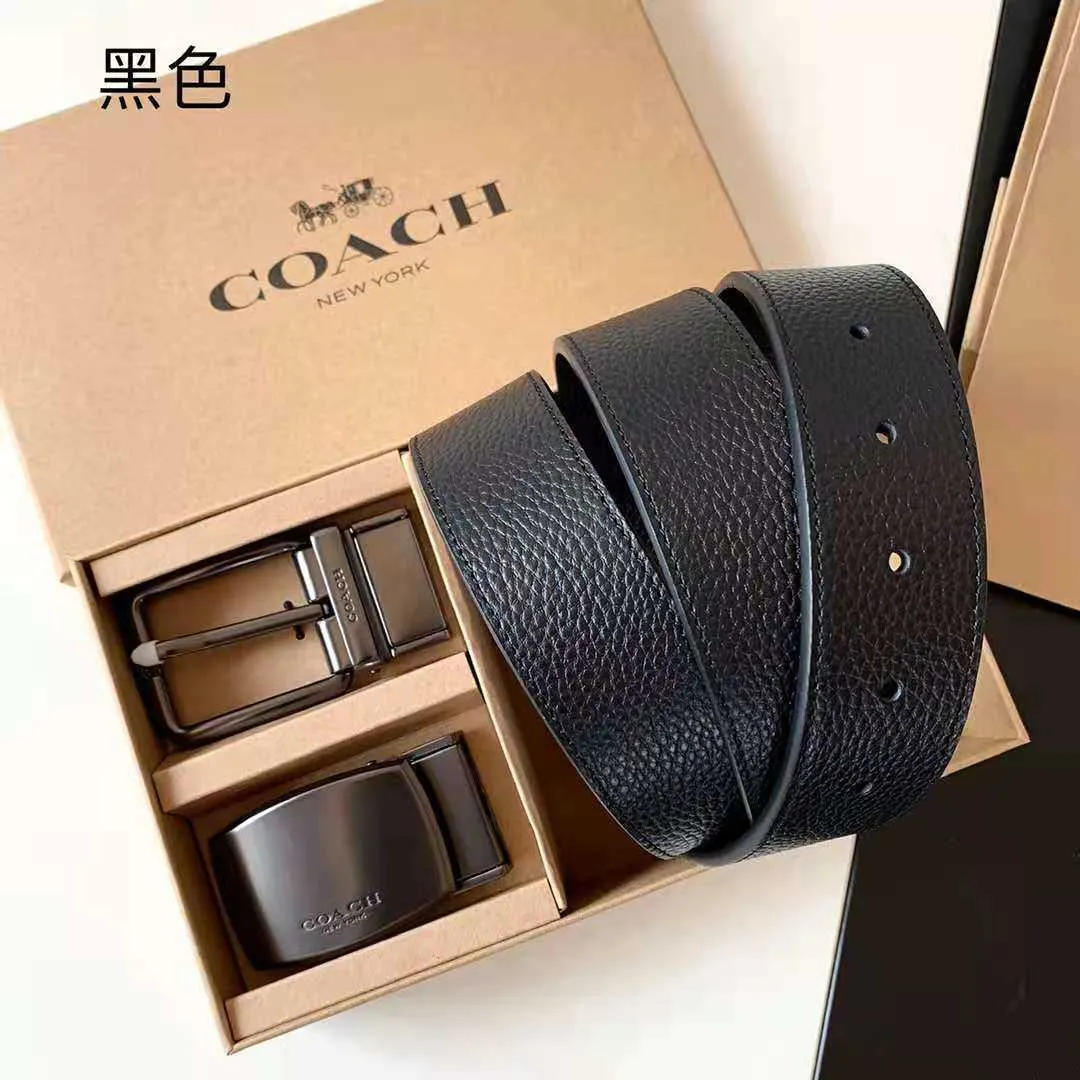 Top qualité Paris nouvelle maison C double face double bouton large ceinture pour hommes en cuir coffret cadeau d'affaires Designer célèbre marque