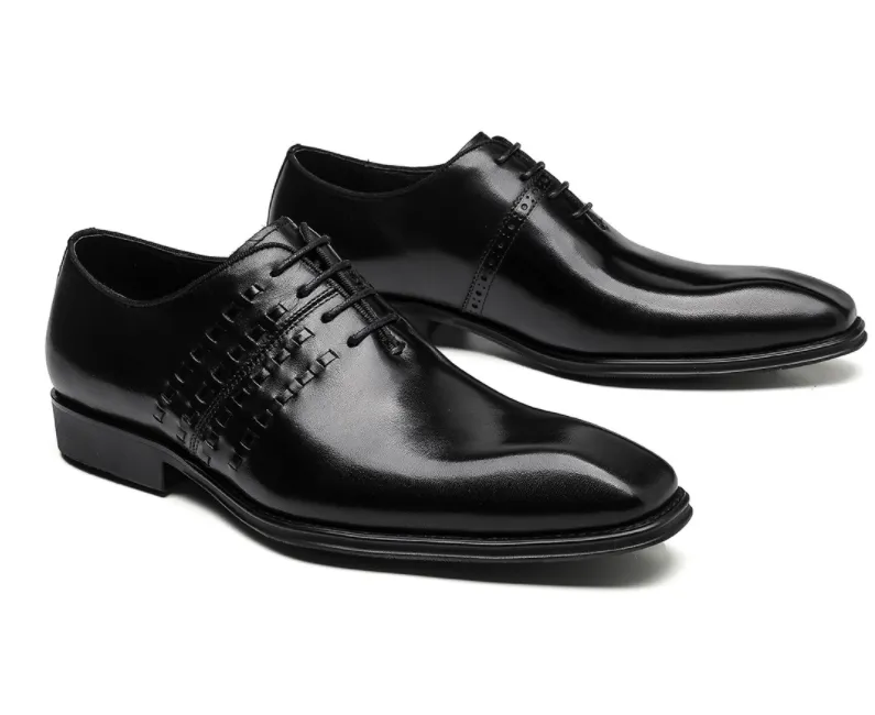 New Arrival Handmade Men Shoes High Quality Wedding Shoes Lace up Genuine Leather Formal Dress shoes