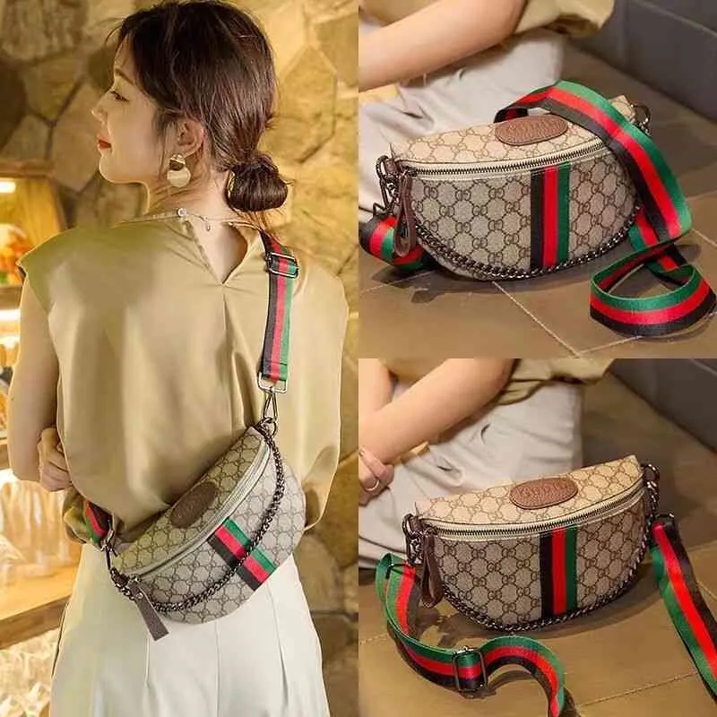 Ins Brust 2022 neue kleine Modekette Messenger Taillentasche vielseitiger ausländischer Stil Netz rot einzelne Schulter Damentasche Fashio222i