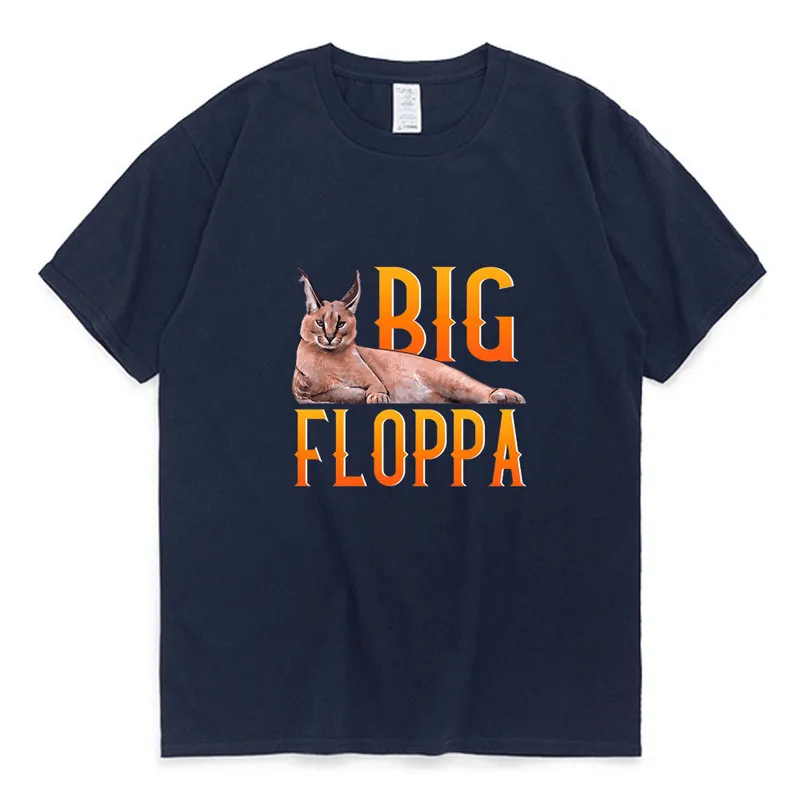 Big Floppa Meme Nettes Caracal Cat T-Shirt Männer Frauen Straße Übergroße Mode Kurzarm T-Shirts Paar Allgleiches schwarzes T-Shirt 220708