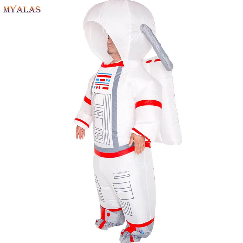 Costume de poupée de mascotte Costume gonflable d'astronaute Adulte Spaceman Space Mens Pourim Halloween Déguisement Stag Party Costume de Noël pour hommes