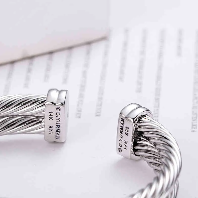 Armband Dy Double ED Wire Cross Women Fashion Trend Platinum Plated Color Hemp X Armband Ring Opening Jewelry300a