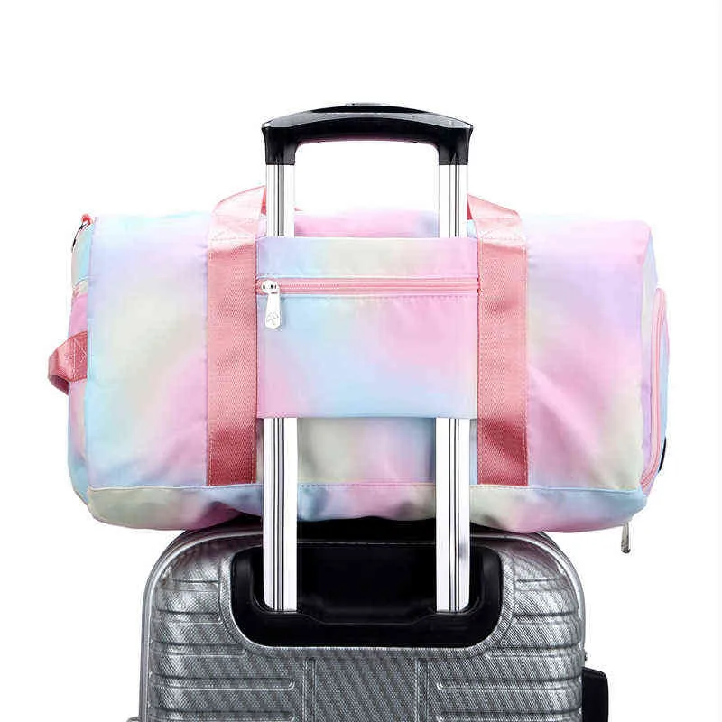 Gym Duffel Bag women Overnight Lightweight Foldable Weekender Bag Travel Luggage Sport Dance Travel School Daily Use 220630