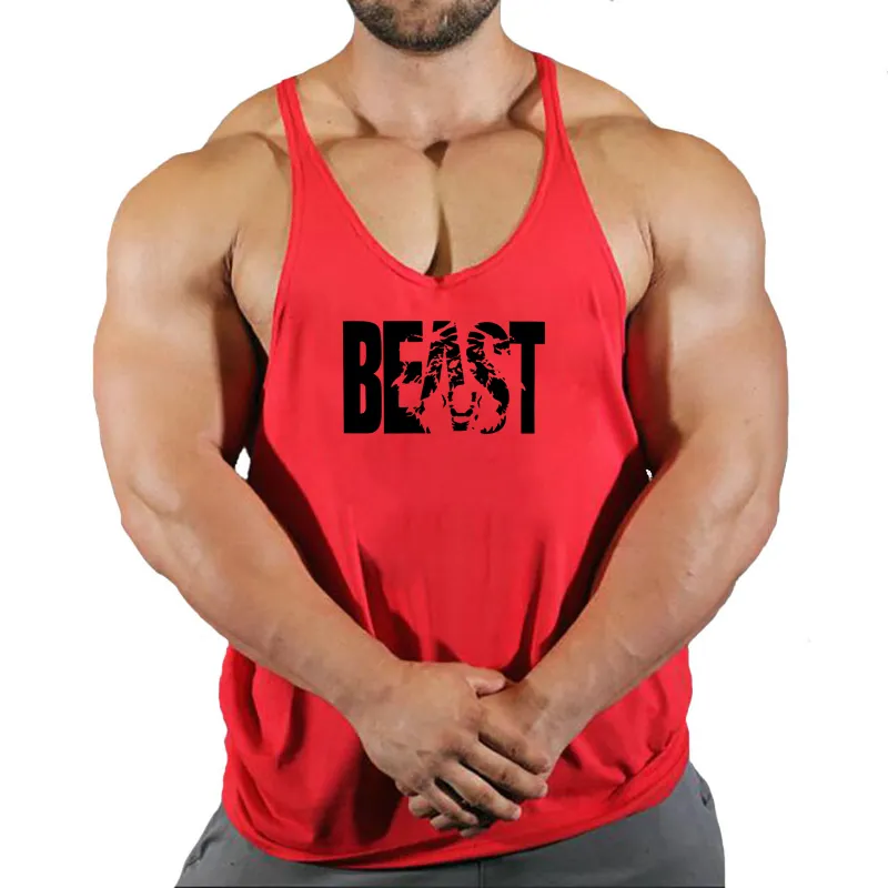 سترة الرجال S Singlets Gym Sports Shirt Man Sweeveless Sweatshirt Stringer Beast Wear T Shirts Residenders Clothing Top 220613