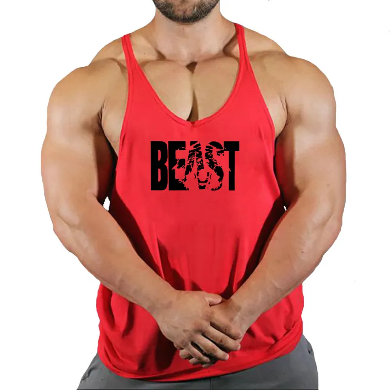 Vest Men s Singlets Gym Sports Shirt Man Sleeveless Sweatshirt Stringer Beast Wear T shirts Suspenders Clothing Top 220613