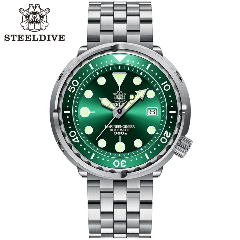 Steeldive SD1975 Black Dial Ceramic bezel 30ATM 300m Waterproof Stainless Steel NH35 Tuna Mens Dive Watch 220530