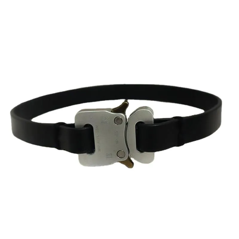 Link Chain Style Cow Leather 1017 ALYX 9SM Bracelets Classic Press Metal Button Black Watchband Buckle Bracelet Apex LegendsLink287z