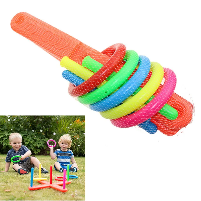 Baby Stacking Cup Sports Circle Ferrule Stacked Layers Throwing Game ParentChild Interactive Ferrule Kids Outdoor Toys ZXH 220621