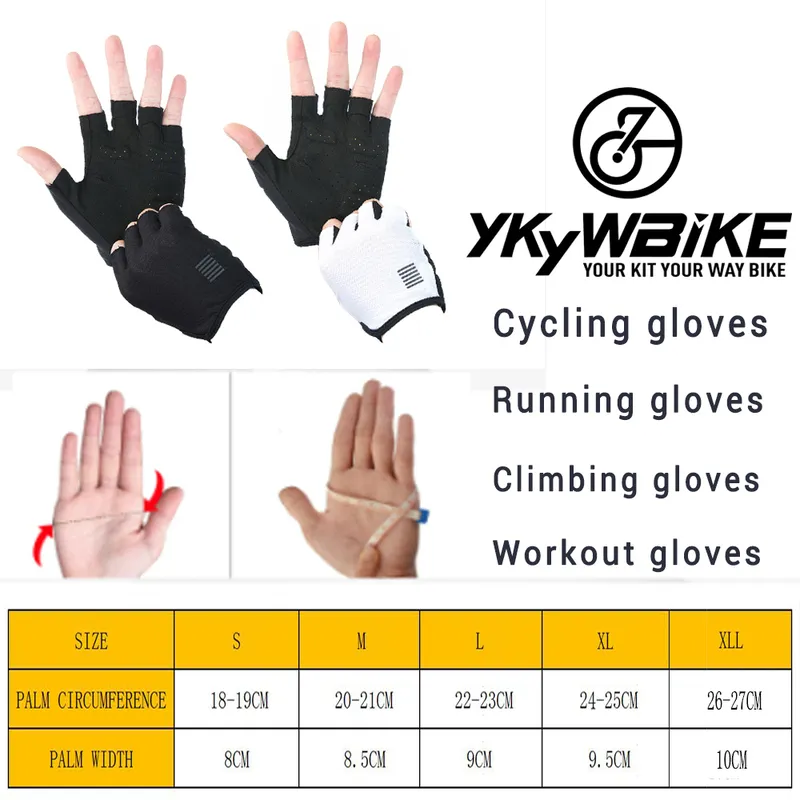 YKYWBIKE Cycling Half Finger Mens Summer Road Bike Riding XRD Padding Bicycle Gloves Fluo orange 220622