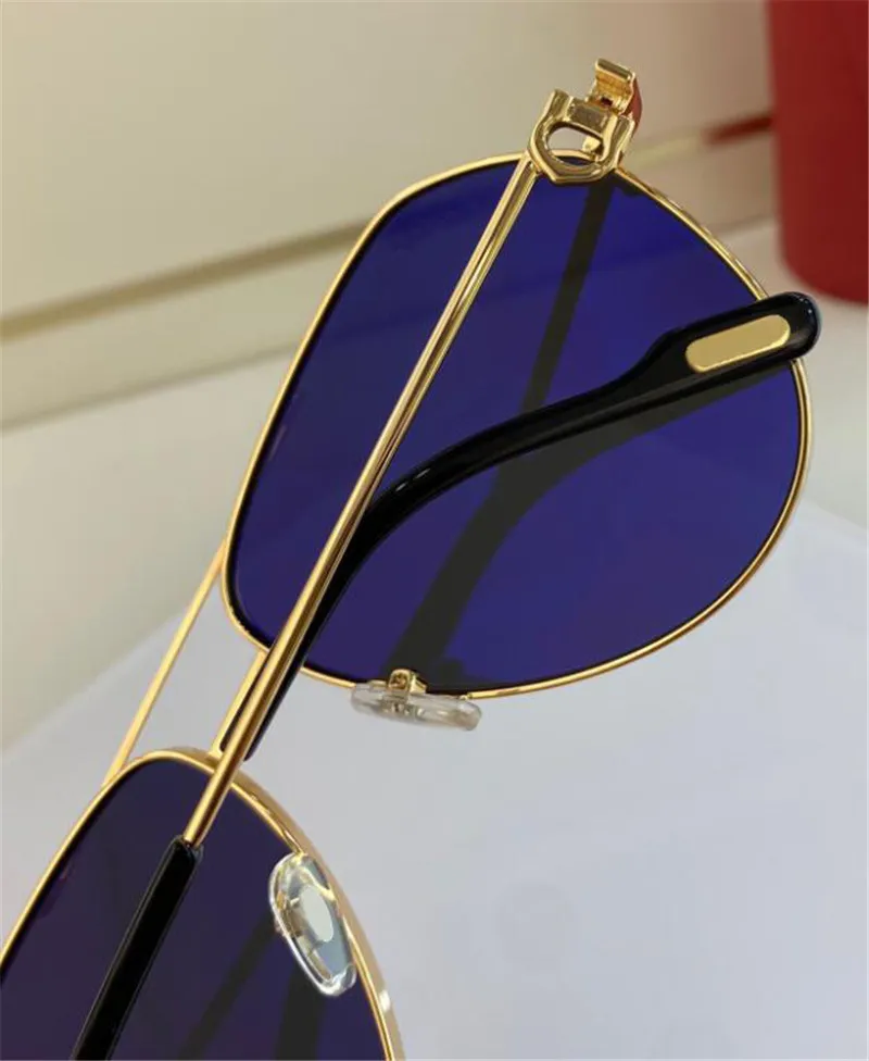 Neue Mode-Sonnenbrille 0334 Pilotrahmen K Goldrahmen beliebter und einfacher Stil vielseitige Outdoor-UV400-Schutzbrille309E