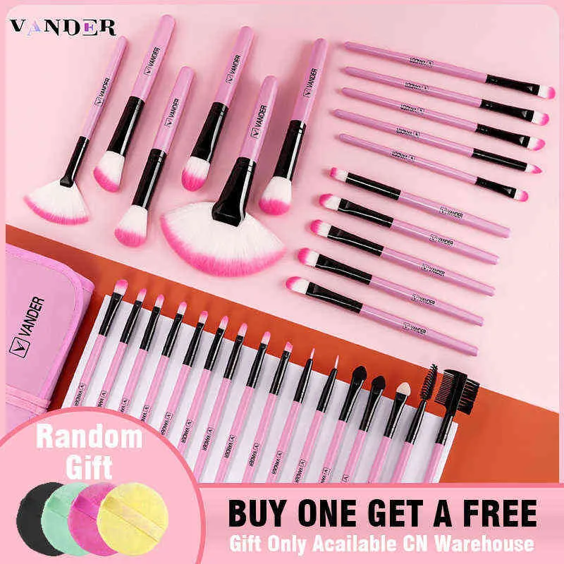 NXY Makeup Brushes Pro High Quality Natural Synthetic Hair Eye Shadows Lipstick Powder Brush Set Tools Kit Pink 0406