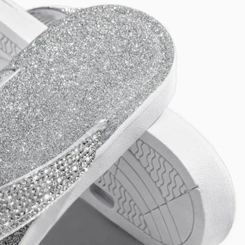 Women Flip Flop Slippers Slides Bling Ladies Shoes Casual Summer Flat Female Crystal Glitter Woman Plus Size 220429