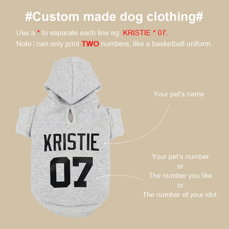 Custom Dog Pet Clothes Winter French Bulldog Small Dogs Chihuahua Clothes Outfit ropa para perro Personalized Name No. Hoodies 220621