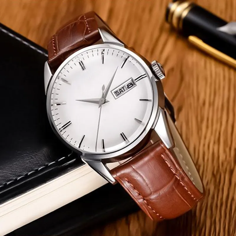 2021 Heren Horloges Topmerk Luxe Heren Mode Quartz Horloge Blauwe Wijzerplaat Zilver Stalen Horloges Gereedschap Voor Horlogemakers Relogio Masculino241W
