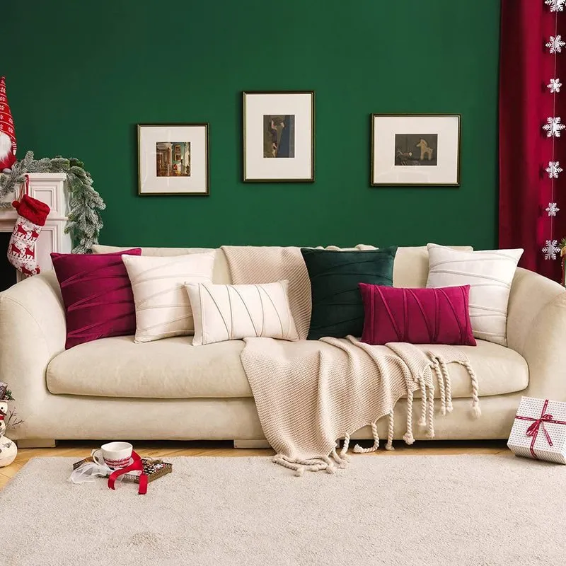 Inyahome poduszki pokrywa Velvet Decoration Poduszki do sofy Salon Car Housse de Coussin 45 * 45 Dekoracyjne poduszki Nordic Home 220406