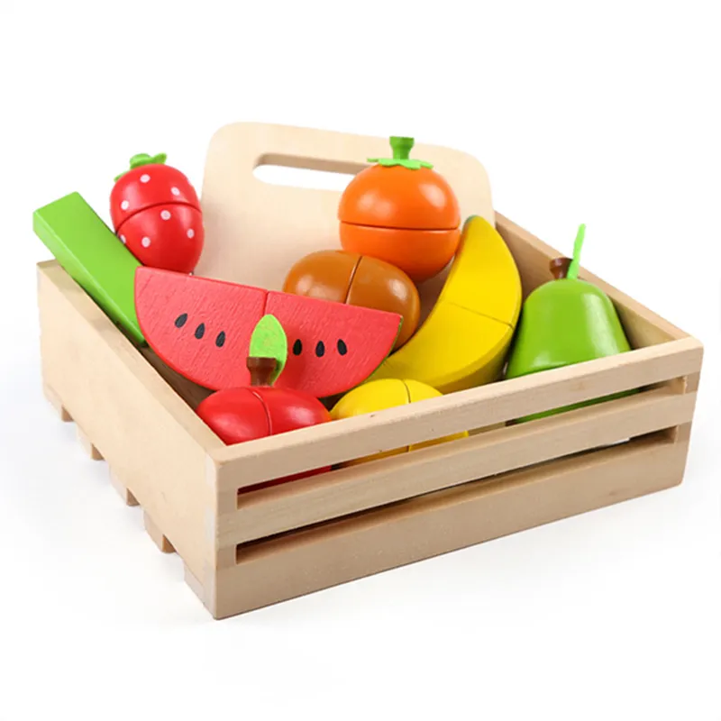 시뮬레이션 키친 시리즈 Montessori 컷 과일과 채소 나무 장난감 클래식 척하는 놀이 요리 관심 재배 220725