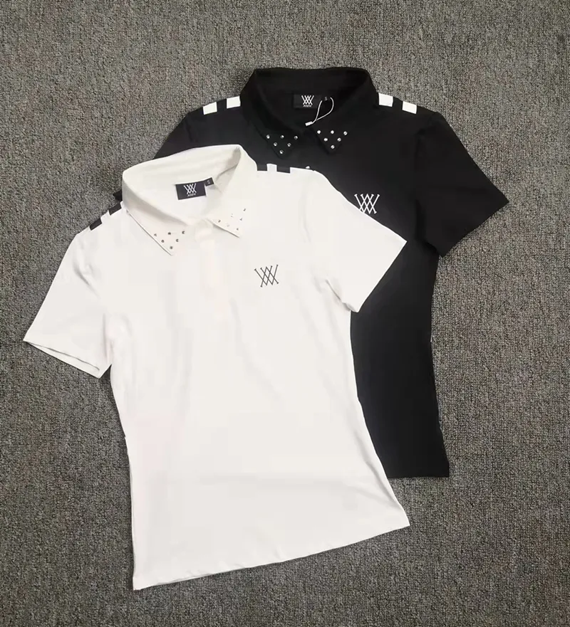 Vêtements de golf T-shirt à manches courtes des femmes à manches courtes séchées rapides houstants stimulants extérieurs sports mode golf top 2207122392575