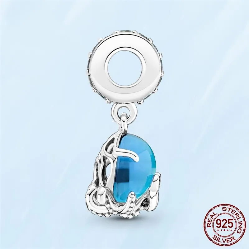 925 STERLING SLATER Dangle Charm Glow-in-the-escarinho Lightbulb Double Beads Bad Fit Pandora Charms Bracelet Diy Acessórios