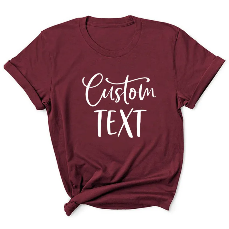 Texte personnalisé lettre impression femmes t-shirt à manches courtes col rond t-shirt ample dames t-shirt hauts vêtements Camisetas Mujer 220712