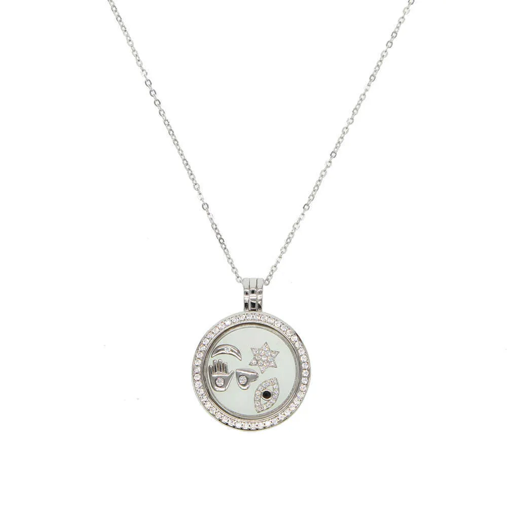 sterling 925 zilveren drijvende medaillon ketting past pandora europees gelukssymbool open zilveren kettingen303Y