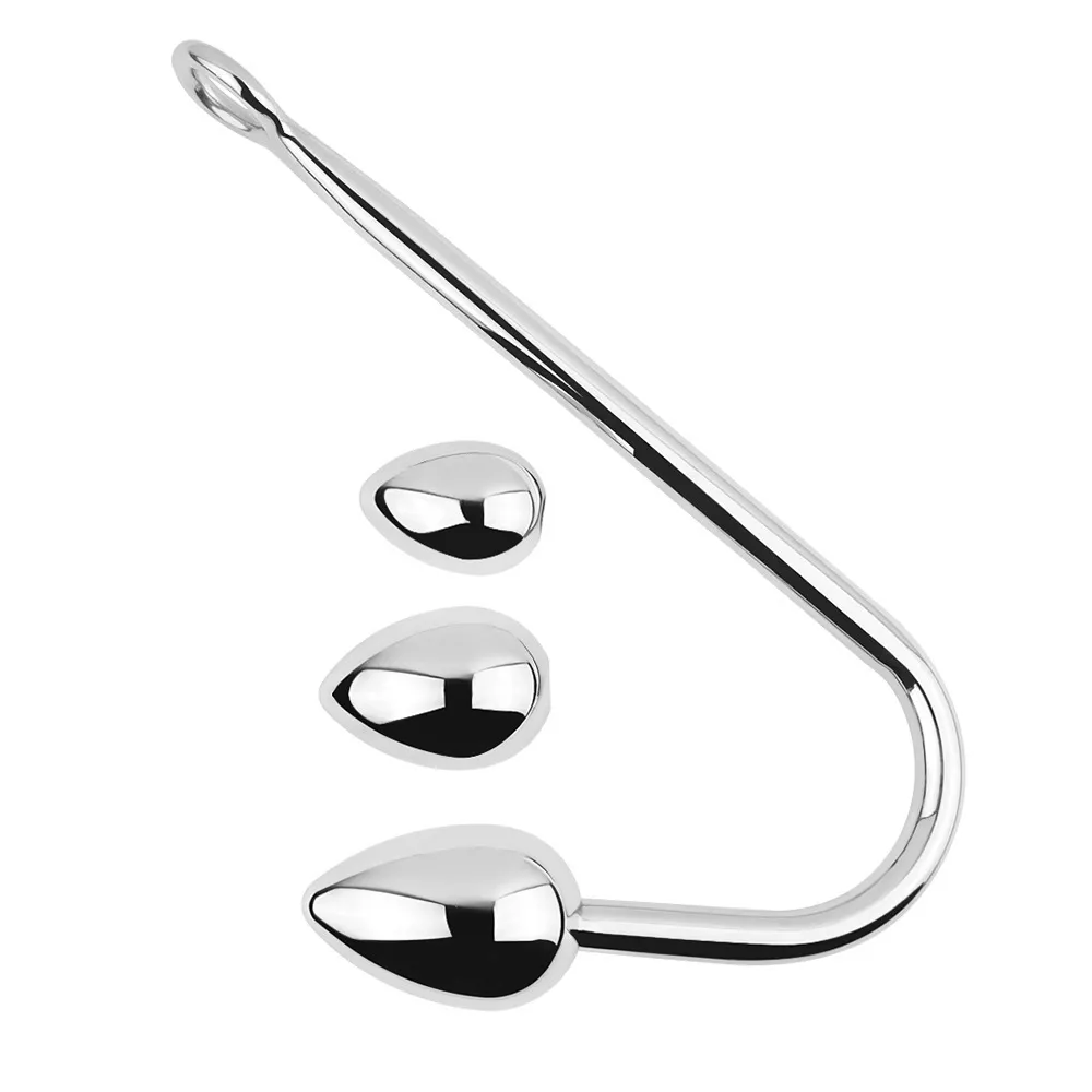 Stainless Steel Anal Hook Small Medium Large Ball Head for Choose Butt Plug dilator Metal Prostate Massager sexy Toy Male5699598