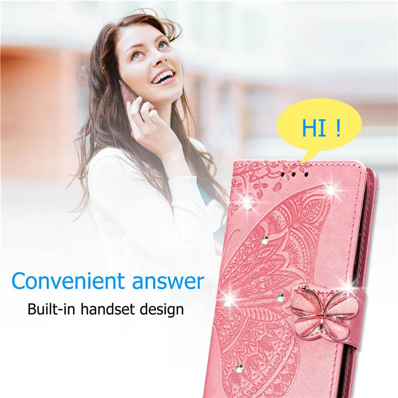 Flip Butterfly Embossing Wallet Cases For Redmi 10 9A 9C 9T 9 8 8A Note 10Pro Max For Xiaomi Mi Poco F3 GT X3 NFC M3 Pro