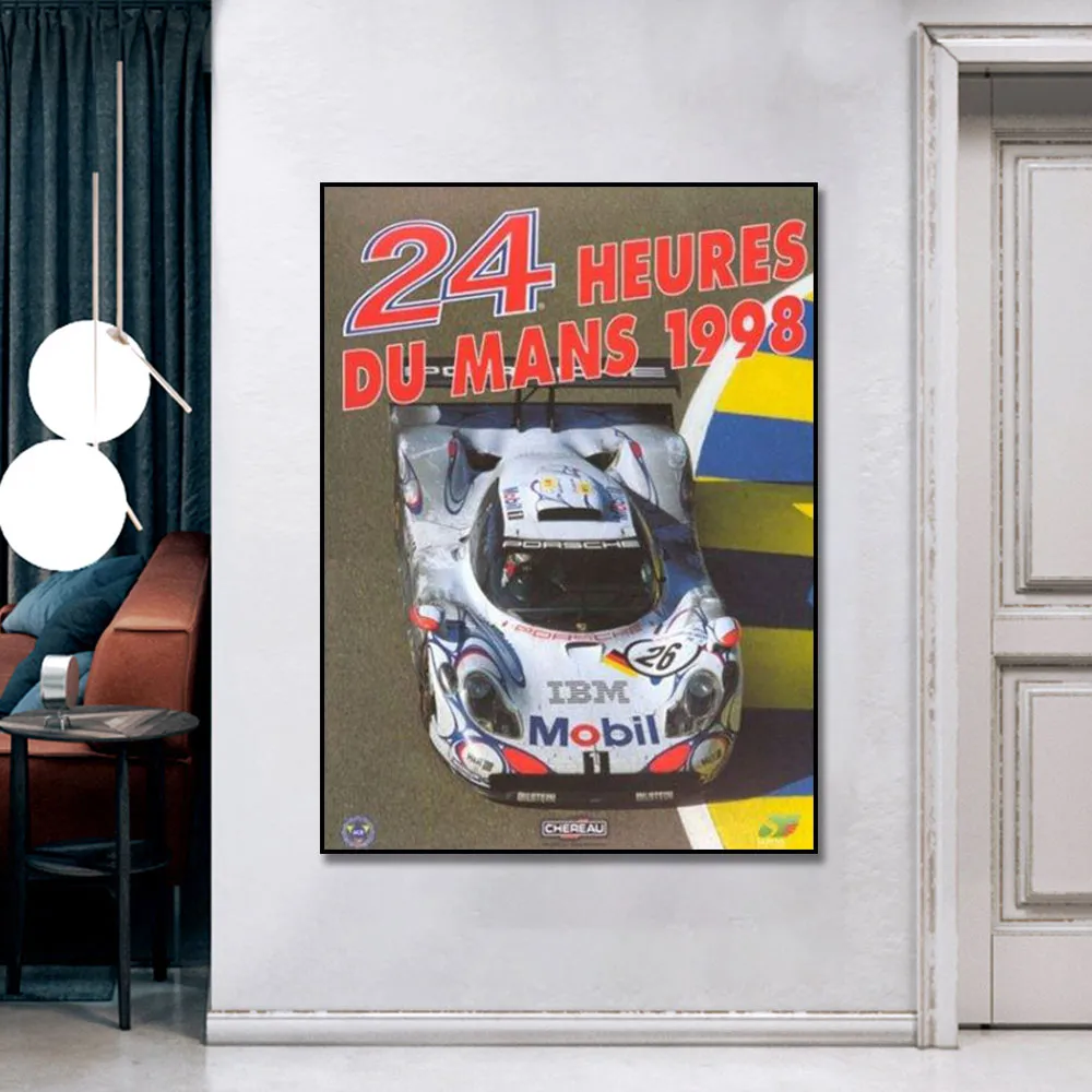24 uur van Le Mans 1998 Poster schilderij canvas print Nordic Home Decor Wall Art Foto voor woonkamer frameless