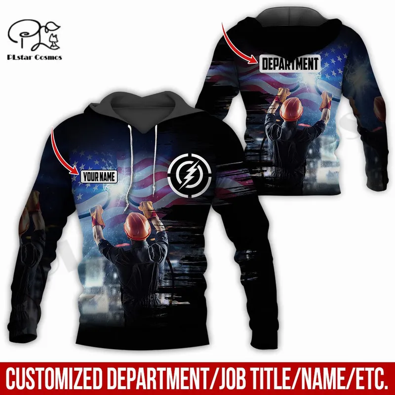 PLstar Cosmos 3DPrinted est Electrician Custom Name Unique Funny Hrajuku Streetwear Unisex Casual Hoodies Zip Sweatshirt A 2 220714gx