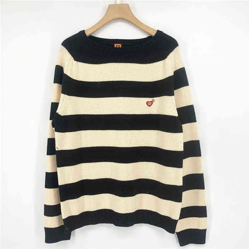 Striped Human Made Sweater Men Women High Quality Fashion Knit Sweatshirts Human Made Crewneck T220721