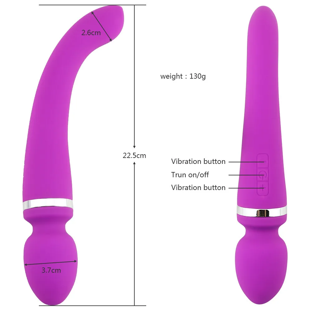 女性のためのデュアルヘッドバイブレーター充電式av wand dildo magic massager sexy toys women erotic toy produc