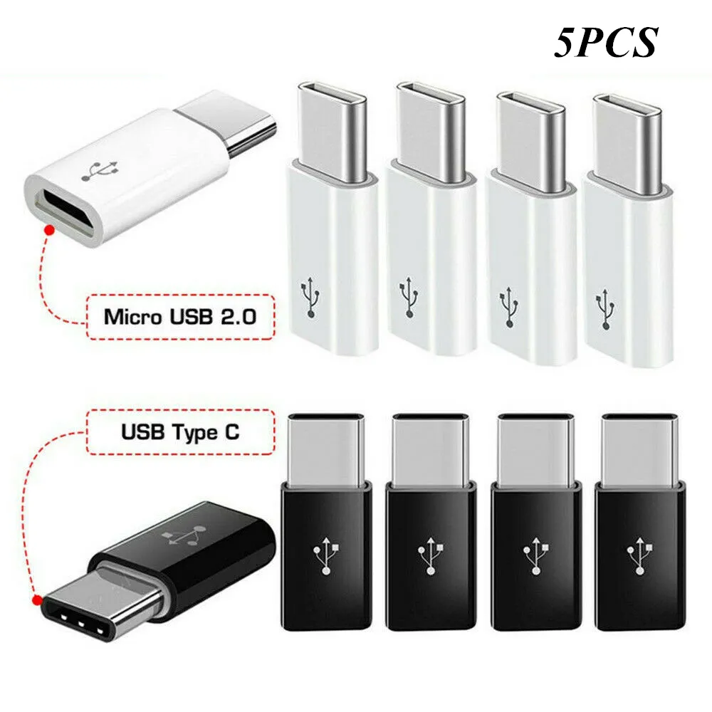 5 مساءً أنثى Micro USB جديدة من نوع C محول محول الذكور Micro-B إلى USB-C موصل الشحن المحول ملحقات الهاتف