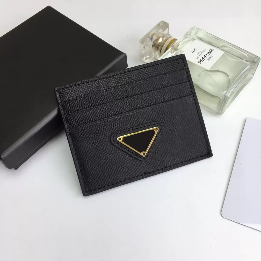 2CM223 Moda inteira Black Id Credit Totols Woman Mini Wallet Men Genuine Men Designer Pure Color Double Sides com 2769