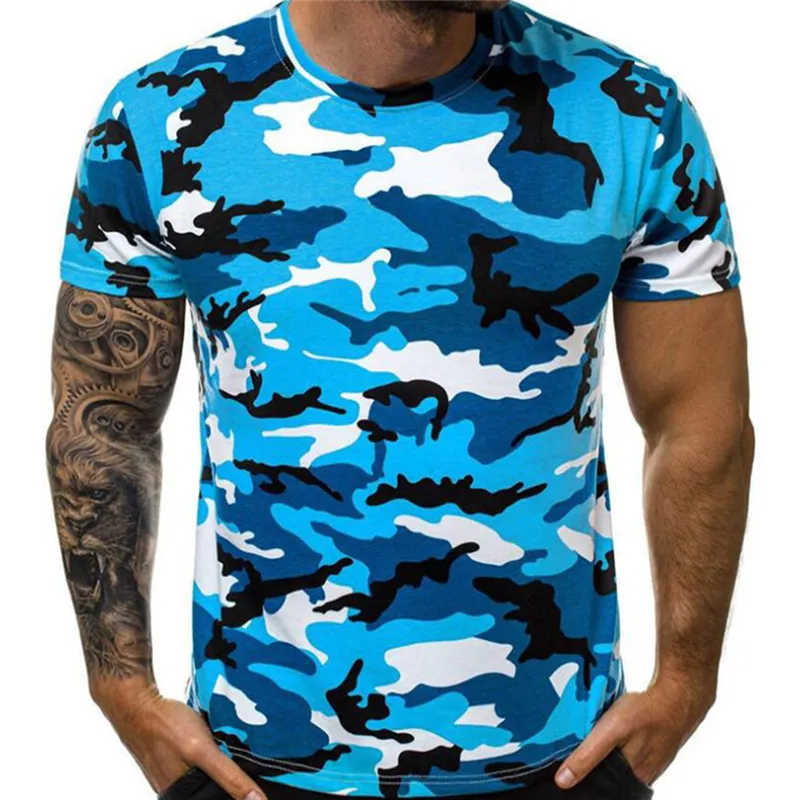 Zomermode camouflage t-shirt mannen casual o-neck cotton streetwear t shirt mannen sportschool korte mouw t-shirt tops 220520