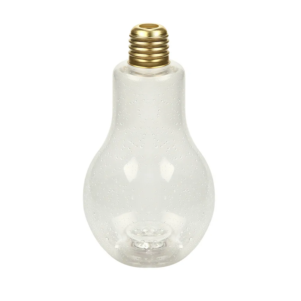 New Summer LED Glowing Bulb Water Bottle Brief Cute Milk Juice Light Bulbs Cup Leak-proof Silver Gold Plastic Bulb New Creative