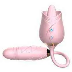NXY Vibratoren Xiaer OEM ODM Sexy Spielzeug für Frauen Erwachsene Sex Rose geformt 10 Inten Red Zunge lecken Dildo 0411