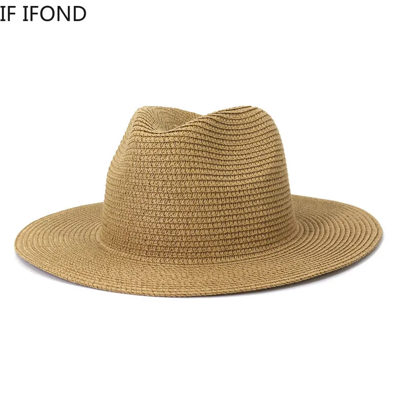 Solid Summer Straw Hats For Women Men Kids Child Girl UV Protection Foldable Sun Hat Outdoor Travel Beach Fedoras Hats Whole 2298b