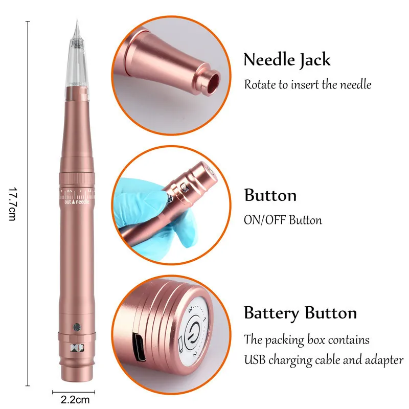 Machine de maquillage permanente sans fil stylo professionnel sourcils tatouage des lèvres Microblading bricolage avec aiguille à cartouche 220623