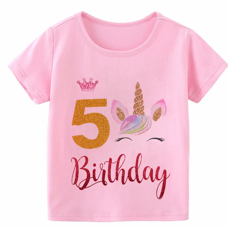 Novelty Design Children s T shirt 1 9th Birthday Costume Graphic Girls T Shirt Summer CasUAl Funny Boys Tshirts Tops 220620