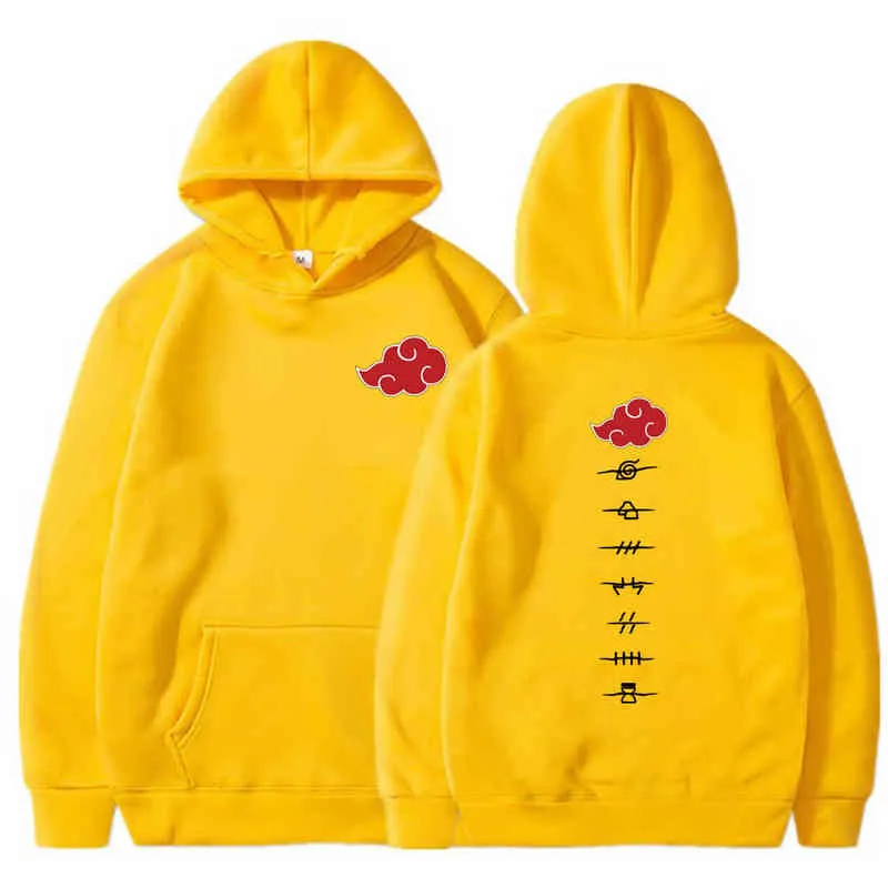 Japan Anime Akatsuki Cloud Symbole Drucken Männer Hoodies Sweatshirt Streetwear Hoodie Männer Frauen Übergroßen Sweatshirt Pullover Hoody G220429