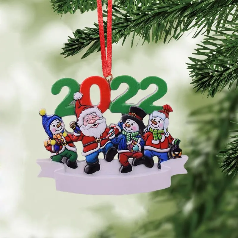 2022 Christmas Decoration Resin Pendant DIY Handwritten Name Santa Claus Snowman Christmas Tree Ornaments 0730