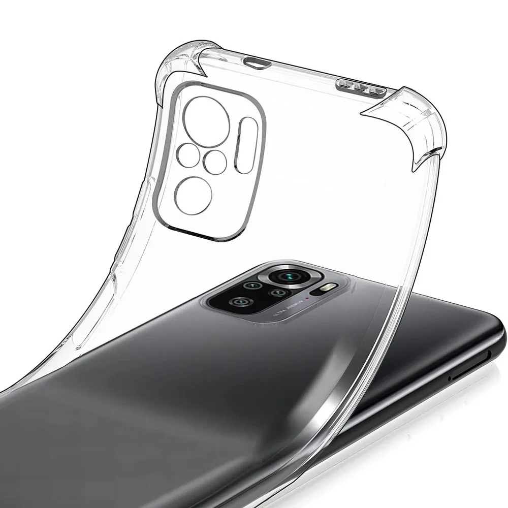 3D Airbag stötsäker silikontelefonfodral för Xiaomi Redmi Note 11 10 Pro Max Clear Ultra Thin Soft Cover Funda Coque Luxury