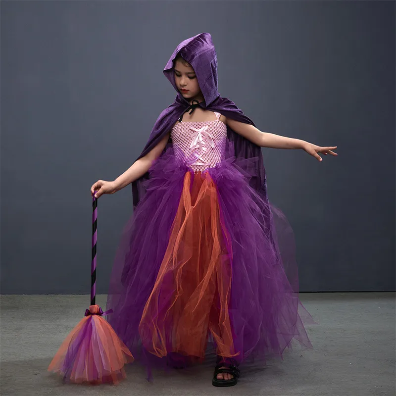 Occasions spéciales Halloween Hocus Pocus 2 filles Tulle fou sorcière Sarah robe carnaval déguisé enfant Cosplay mascarade fête robes pour bébés 220826