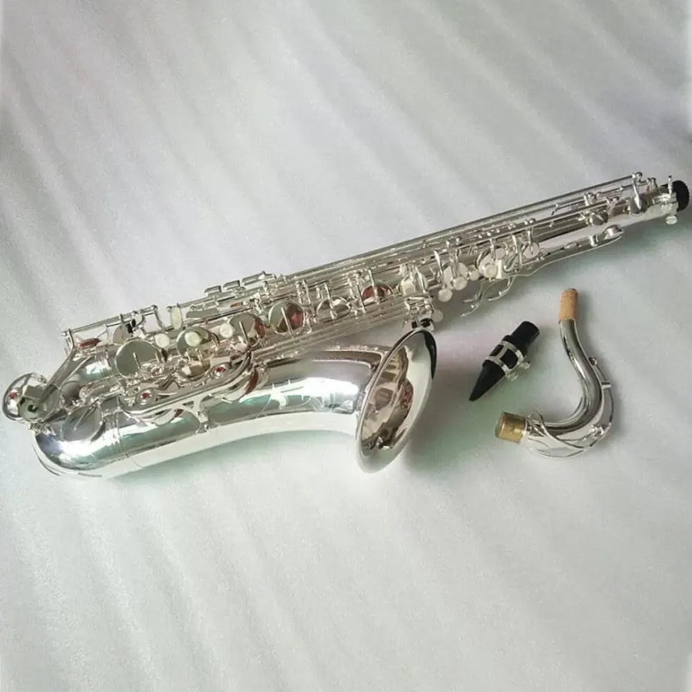 Nowy srebrny YTS-875EXS b-flat profesjonalny saksofon tenorowy całkowicie srebrny wykonany najbardziej komfortowy instrument jazzowy saksofon tenorowy