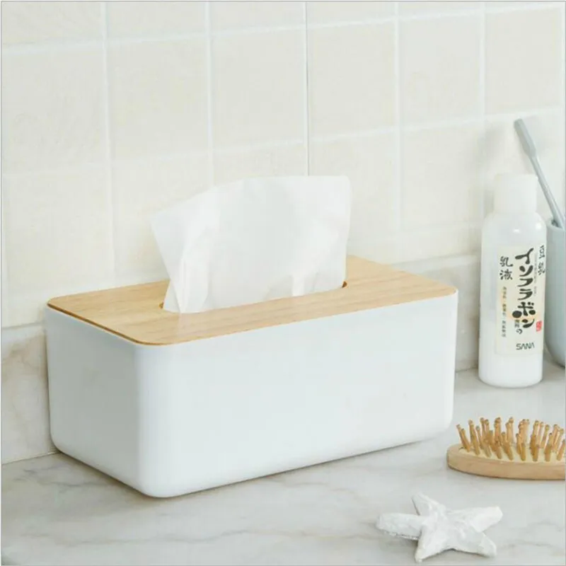 Caixa de tecido japonesa Capa de madeira papel higiênico de madeira sólida Caso do guardana