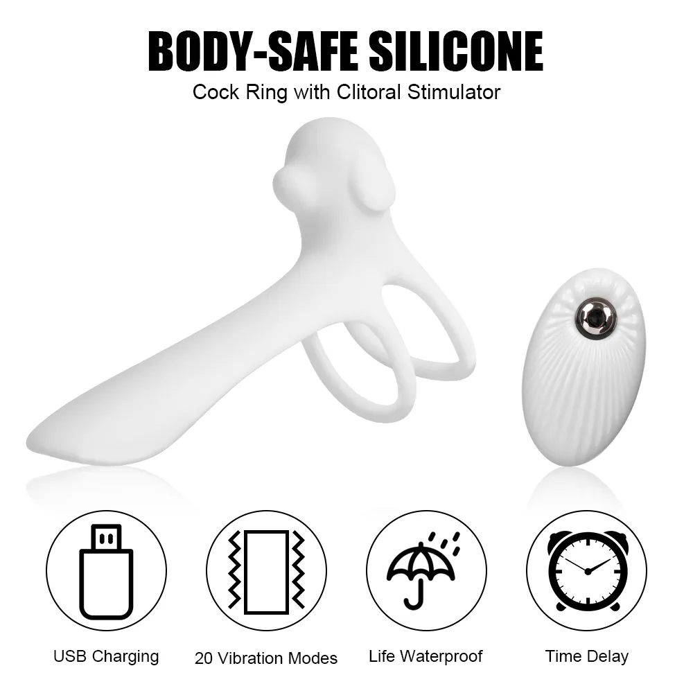 Klitoris Stimulation sexy Spielzeug 20 Frequenz Vibration G-punkt Massage Vibrierender Penis Ring Für Paar Verzögerte Ejakulation