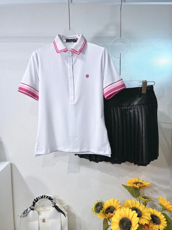 La maglietta a maniche corte da donna estiva da golf edizione personalizzata Il tessuto sportivo ad asciugatura rapida con risvolto colorato è bellissimo 220712