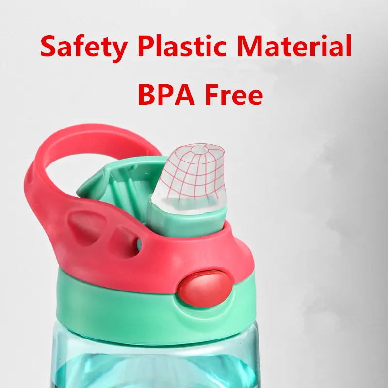 Wholesale Child Water Bottles Portable Outdoor Safety PC Plastic A Free Students Girl Gift 480ML Drinking Cup Customized 220706