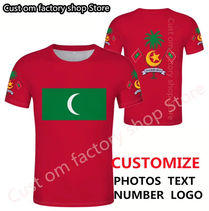 MALDIVES t-shirt bricolage gratuit nom personnalisé numéro MDV t-shirt nation drapeau MV dhivehi pays imprimer p o texte respirant vêtements 220620