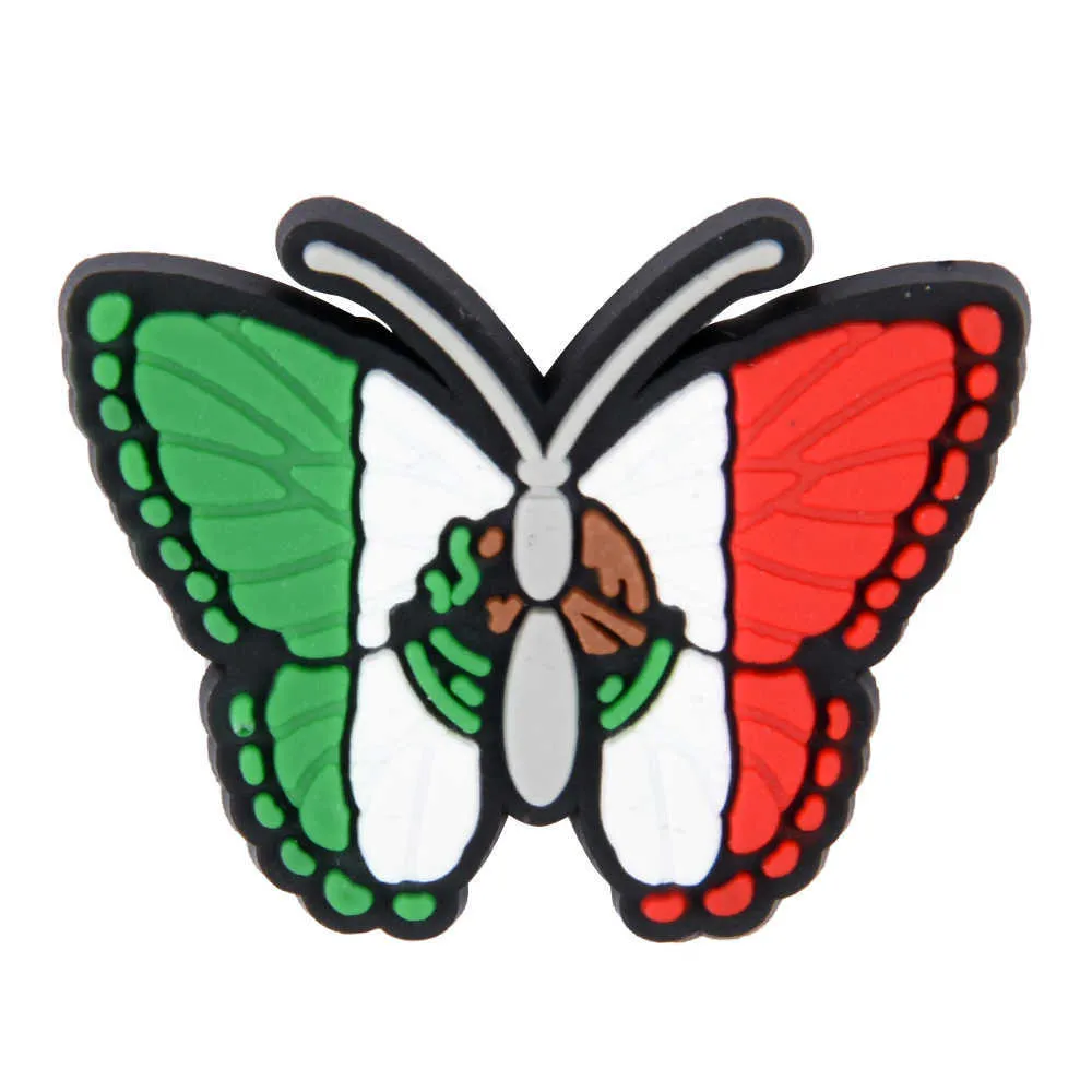 Hot Sell Butterfly Icon Shoes Silicon Shoes Charms Cartoon Animal Croc Accessories Buckles Girls Girls Gifts Decoração de pulseira DIY